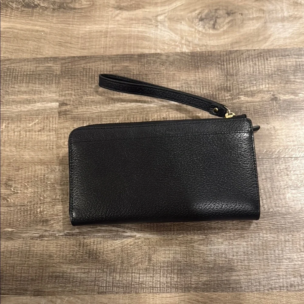 Kate Spade Black Wristlet with Gold Accents